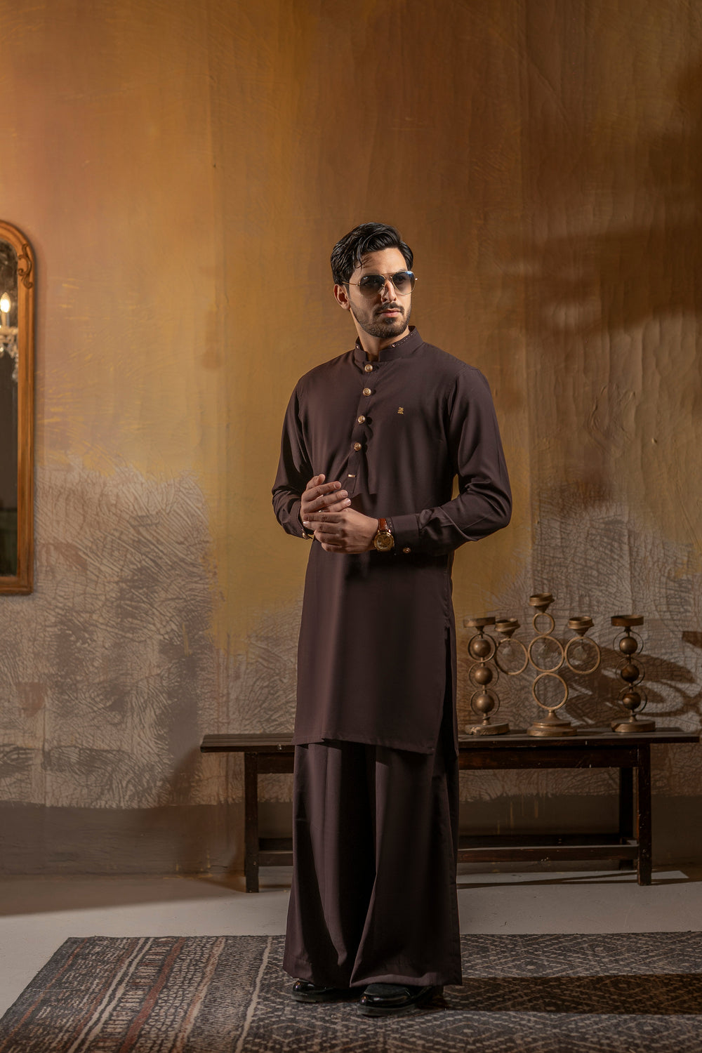 Kunzul Channar — Dark maroon farshi