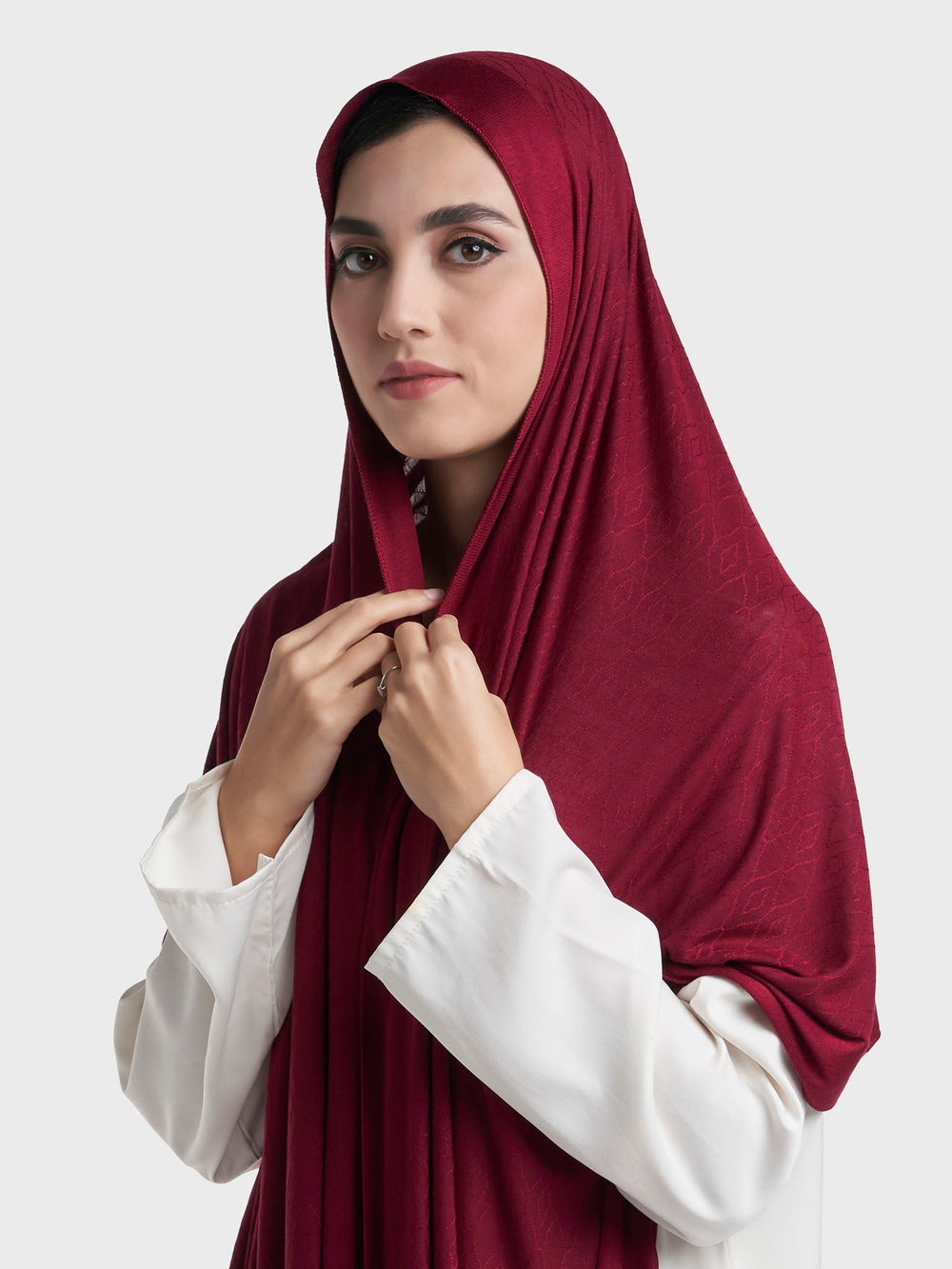Moroccan Tile Jacquard Self Print Jersey Hijab