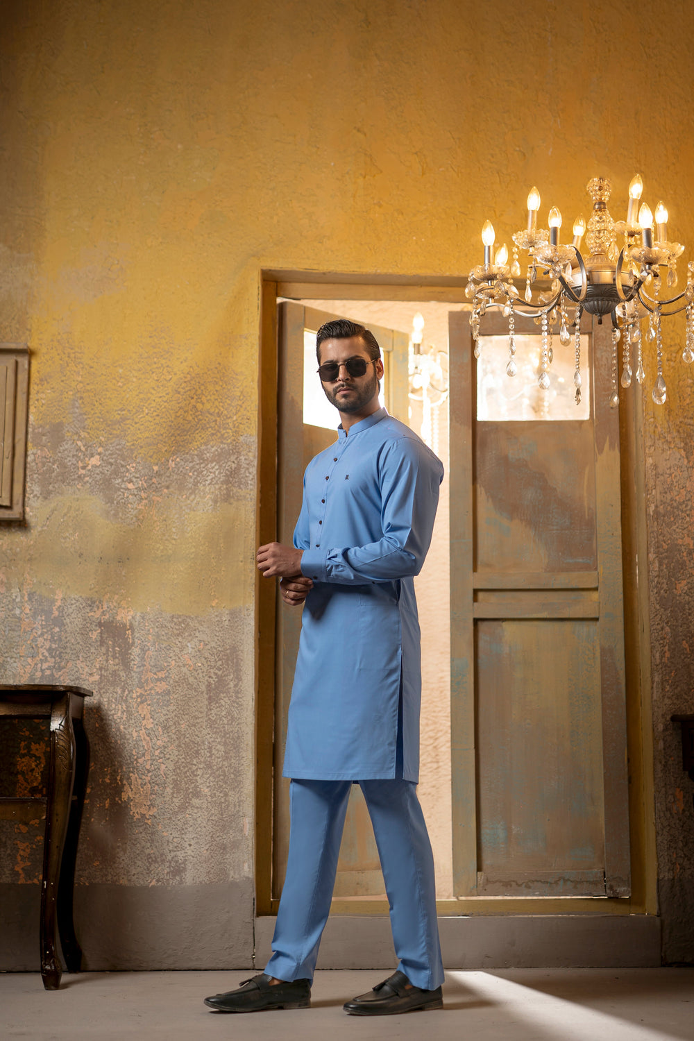 Kunzul Channar — Light blue kurta trouser