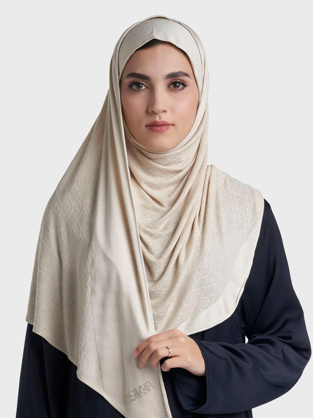 Moroccan Tile Jacquard Self Print Ready to Wear Jersey Hijab