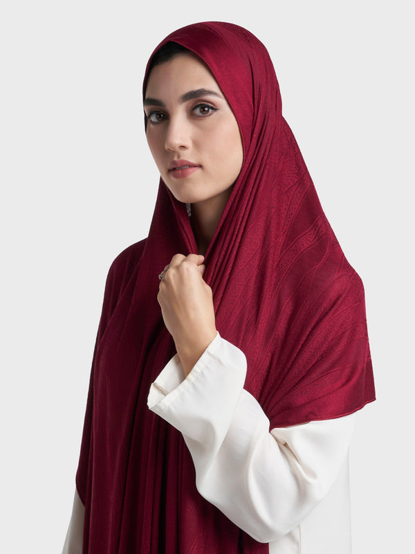Veins Jacquard Self Print Jersey Hijab